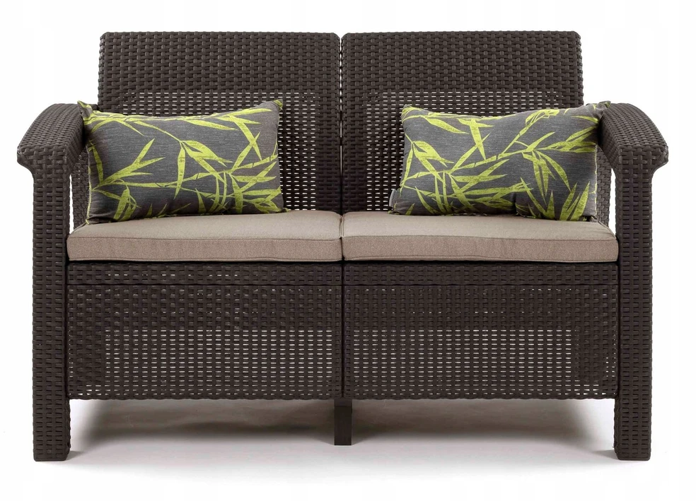 Sodo suoliukas-sofa corfu love keter, skirtas 2 asmenims, poilsiui terasoje, balkone