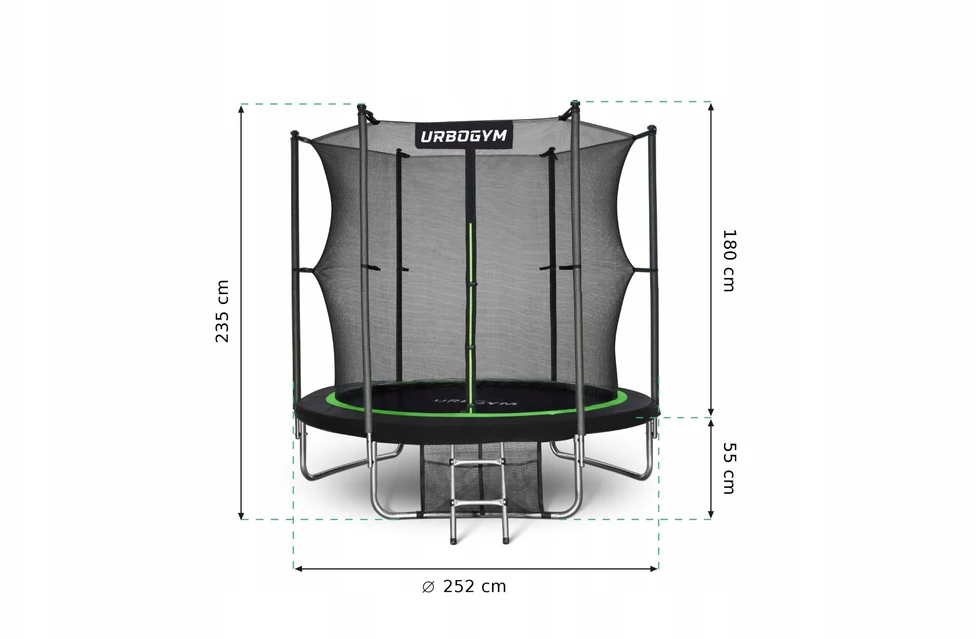 SODO TRAMPOLINAS SU VIDINIU TINKLU VAIKŲ SODUI 8 FT 252 CM