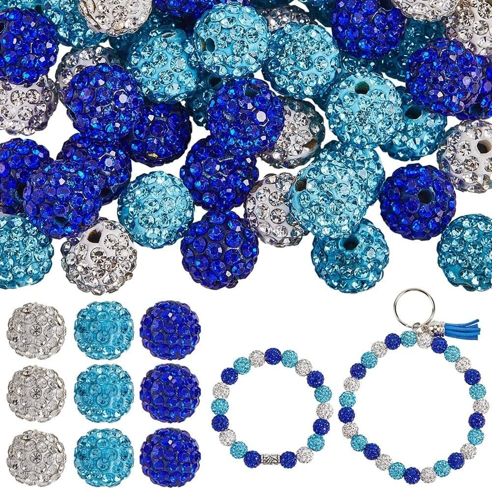 Sofplate 150 vienetų 3 spalvų 10 mm apvalūs kalnų krištolo karoliukai Pave Disco Ball karoliukai Maži apvalūs pakabukai Krištolo deimanto akmens stambūs kramtomosios gumos rašiklio karoliukai papuošalų gamybai "pasidaryk pats" karoliams apyrankėms