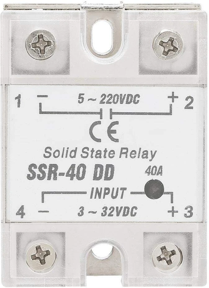 Solid state relay ssr-40 dd, galios paskirstymo ir valdymo įrenginių relė 40a 5-220vdc, skirta pramoninei procesų automatizavimo valdymo skydų automatizacijai