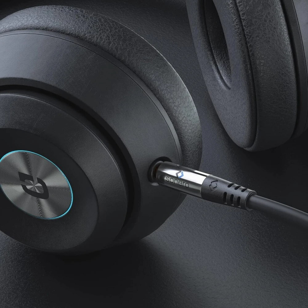 Sonero® premium audio kabelio ilgintuvas 3.5mm lizdas, 5,00m, paauksuoti kontaktai, juodas