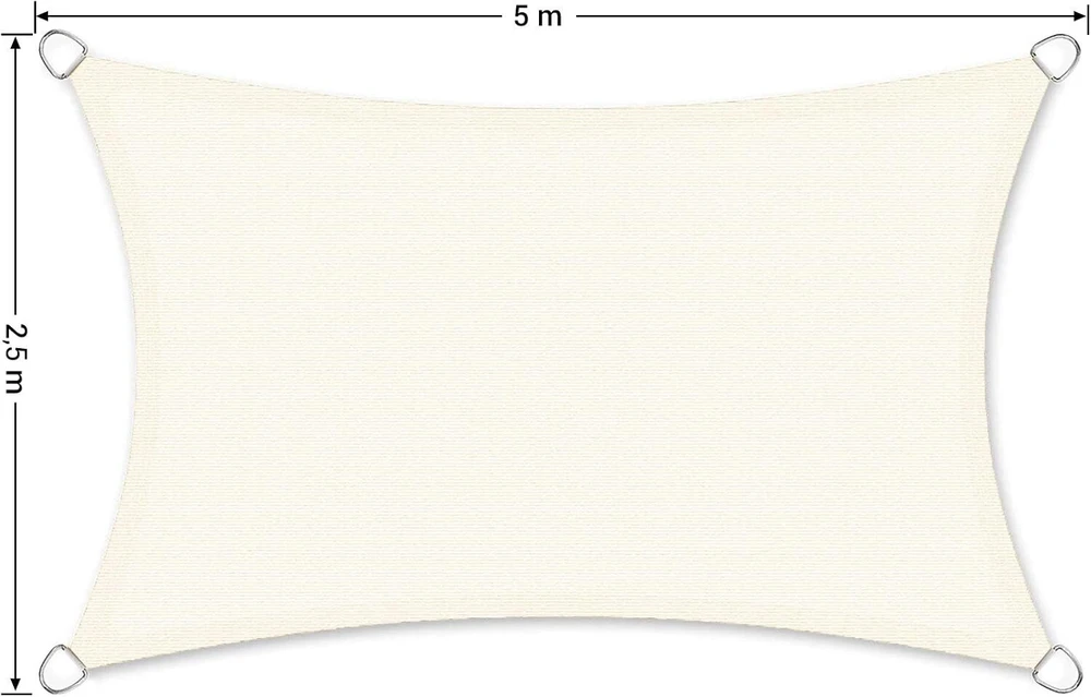 Songmics Gss30ey apsauginė nuo saulės markizė, sodo apsauga nuo Uv spindulių, atsparus oro sąlygoms Hdpe (didelio tankio polietilenas), kvėpuojantis, 2,5 x 5 m, smėlio spalvos
