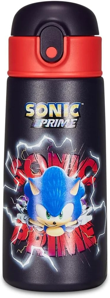 Sonic termosas mėlynas ir raudonas - vaikams su šiaudeliu 460ml, be Bpa, skirtas darželiui ir pradinei mokyklai - nerūdijančio plieno, atsparus temperatūrai iki 24 valandų