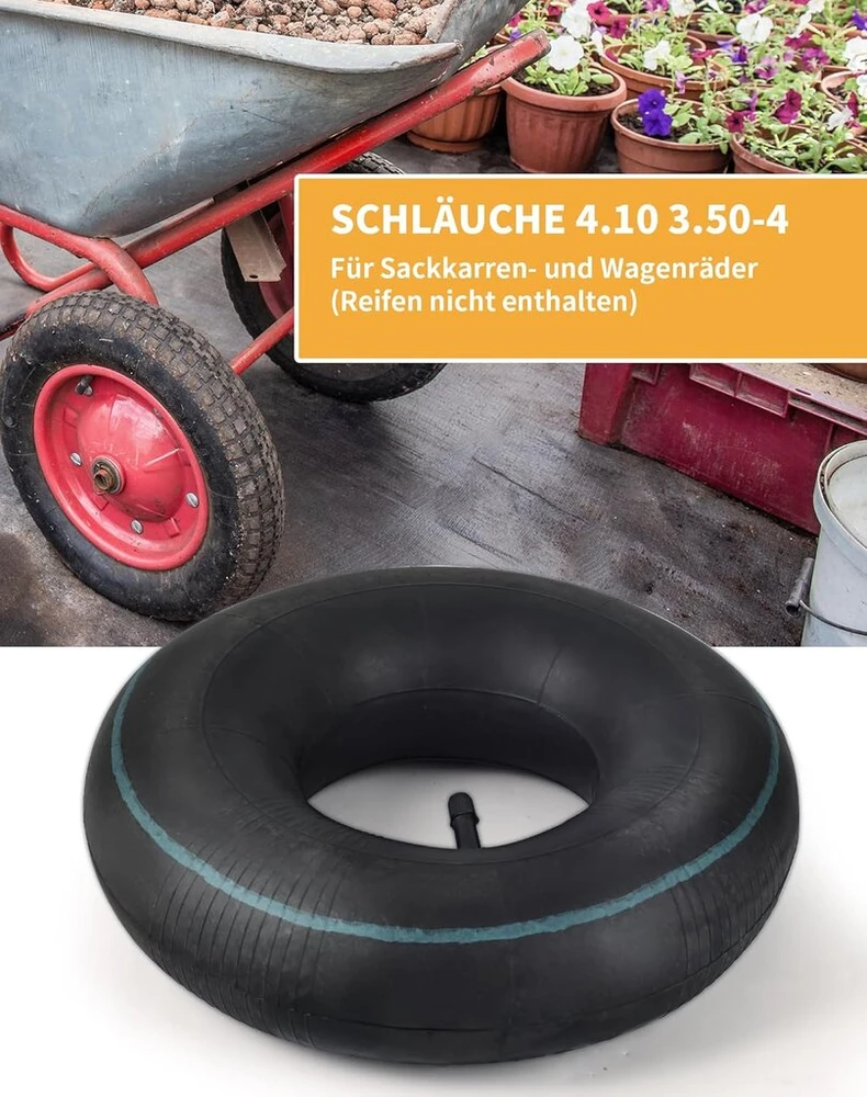 Sosaluk 2 kameros 4.10/3.50-4 tr13 tiesus ventilis vidinė žarna 4.10/3.50-4 žarna maišų vežimėlio ratui, karučiui, vejapjovei, sodo vežimėliui, rankiniam vežimėliui