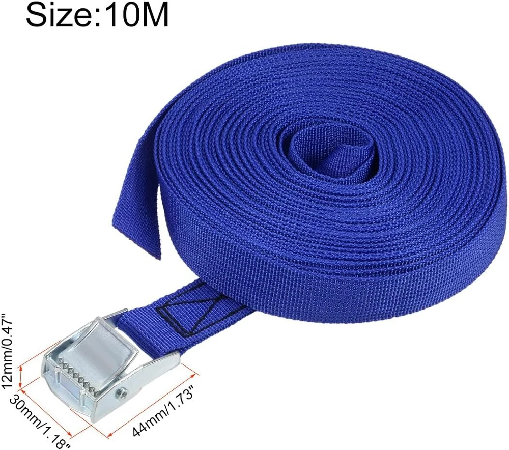 Sourcing map 1 vnt. tvirtinimo diržas su kumšteline sagtimi 10 m x 25 mm 250 kg keliamoji galia polipropilenas transporto kroviniams mėlynas