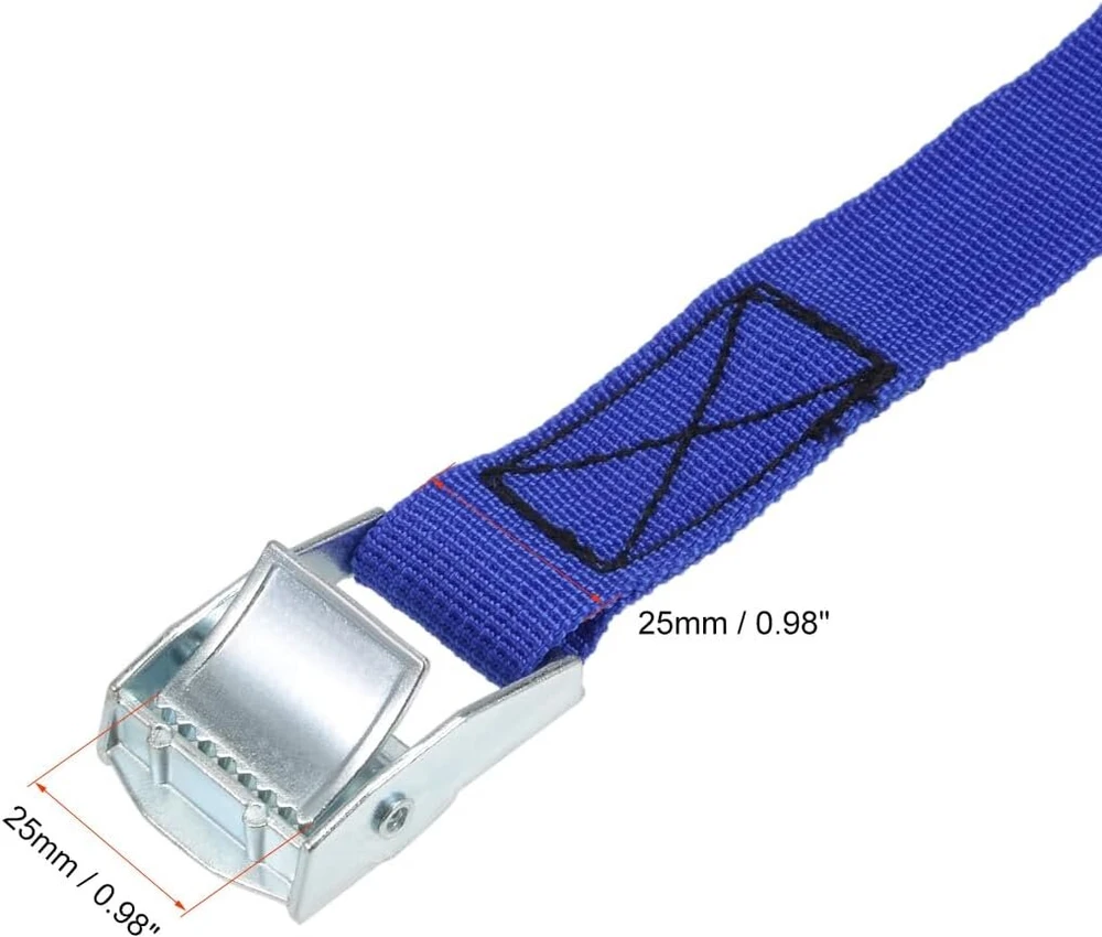 Sourcing map 1 vnt. tvirtinimo diržas su kumšteline sagtimi 10 m x 25 mm 250 kg keliamoji galia polipropilenas transporto kroviniams mėlynas