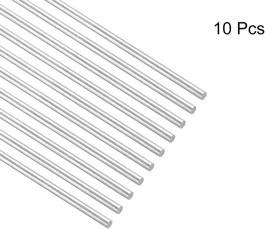 Sourcing map 10 vnt. 304 metalinių sodo stulpų, 1,2 mm x 300 mm metaliniai strypai "pasidaryk pats" amatams, motociklams, dekoravimui, sodui