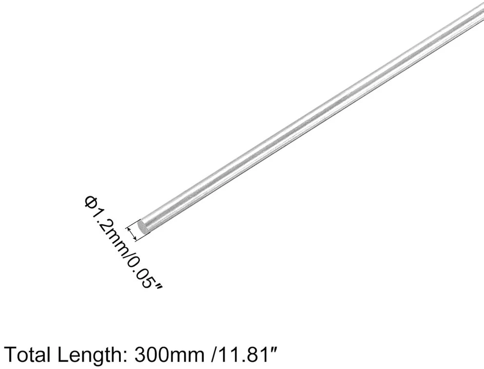 Sourcing map 10 vnt. 304 metalinių sodo stulpų, 1,2 mm x 300 mm metaliniai strypai "pasidaryk pats" amatams, motociklams, dekoravimui, sodui