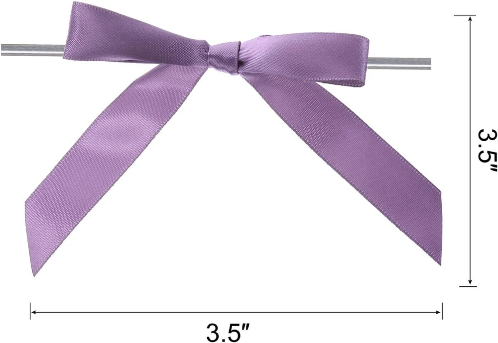 Sourcing map 100 mini kaspinėlių pakuotė, 9 cm spiraliniai kaspinėliai, mini satino audinio kaspinėlių gėlių kaspinėliai rankdarbiams, siuvimui, vestuvėms, gimtadienio vakarėliui, šviesiai violetiniai