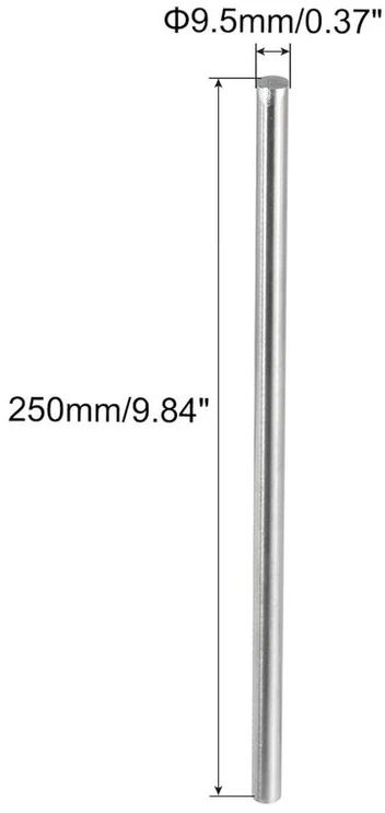 Sourcing map 2 vnt. 304 metalinių sodo stulpų, 9,5 mm x 250 mm metaliniai strypai "pasidaryk pats" amatams, motociklams, dekoravimui, sodui