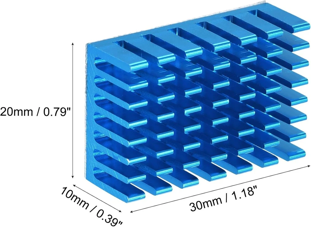 Sourcing map 5 vnt. heatsink terminis lipnus elektroninis aušintuvas 30 x 20 x 10 mm juodas