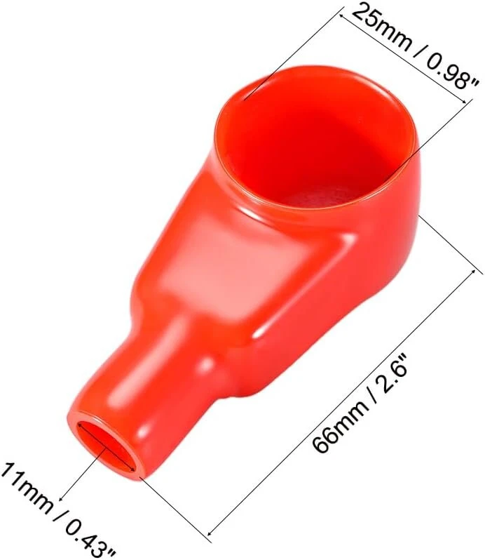 Sourcing map akumuliatoriaus gnybtai izoliuotas guminis apsauginis dangtelis raudonas juodas 11 mm x 25 mm 5 poros