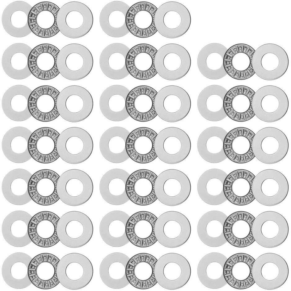 Sourcing map ašinis adatinis guolis Axk1226 su poveržlėmis, 12 mm skylė, 26 mm išorinis skersmuo, 2 mm plotis, 20 vnt.
