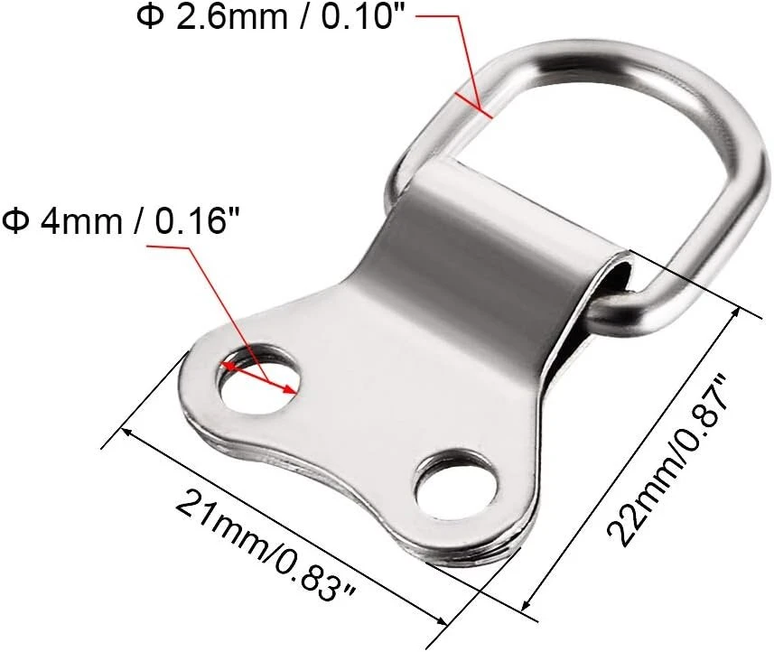Sourcing map D žiedo pakabos rinkinys paveikslams kabinti, sidabro spalvos, 36 mm x 22 mm, 10 vnt.