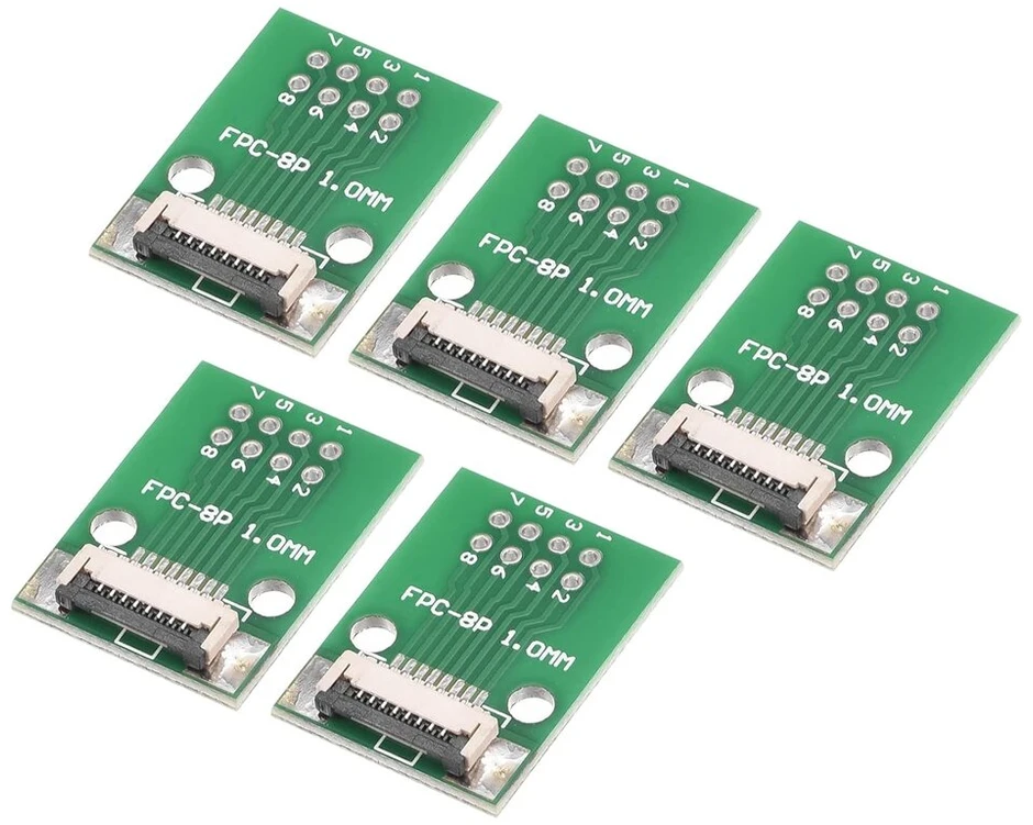 Sourcing map fpc ffc konverterio jungties plokštė 8p 1.0 mm į moterišką pusę 0.5 mm atgal į dip 2.54 mm lcd 3d spausdintuvui dvd