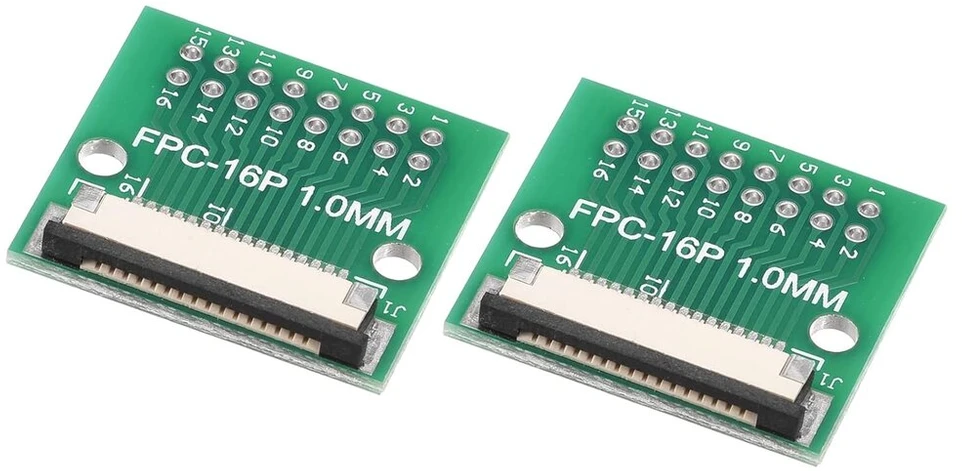 Sourcing map fpc ffc konverterio jungties plokštė 16p 1.0 mm į moterišką pusę 0.5 mm atgal į dip 2.54 mm lcd 3d spausdintuvui dvd tv nešiojamam kompiuteriui audio, 2 vnt.