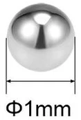 Sourcing map guolių rutuliukai 304 nerūdijantis plienas G200 preciziniai rutuliukai 0,5 mm - 1,8 mm 1 mm (1500 vnt.)