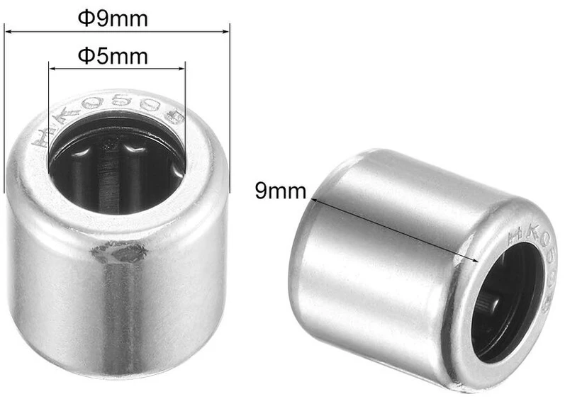 Sourcing map Hk0509 adatiniai guoliai 5 mm skylė 9 mm išorinis skersmuo 9 mm plotis chromuotas plienas atviras galas 5 vnt.