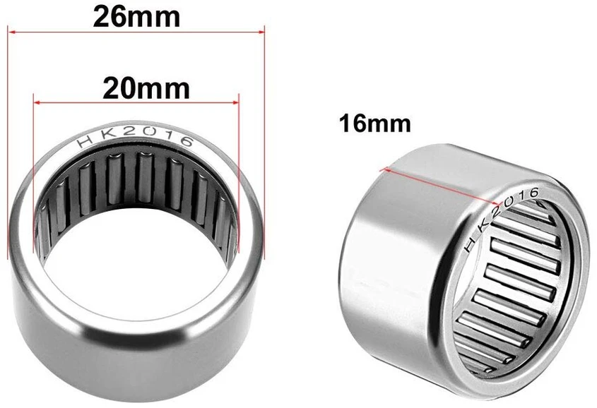 Sourcing map hk2016 štampuoto apvalkalo adatinis guolis 20 mm skylės diametras 26 mm išorinis diametras 16 mm plotis, 5 vnt.