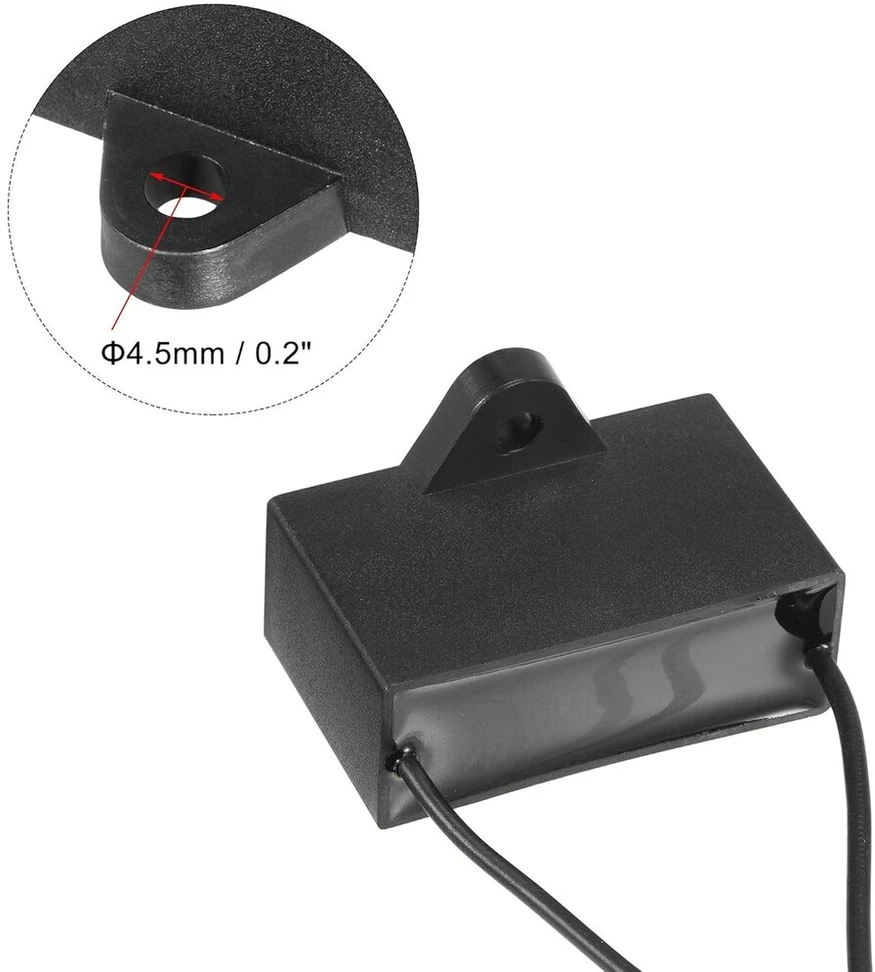 Sourcing map kondensatorius lubų ventiliatoriui Cbb61 7uf 250v ac 2 laidai metalinis polipropileno plėvelės kondensatorius 47 x 29 x 18 mm elektrinio ventiliatoriaus siurblio variklio generatoriui, 3 vnt.