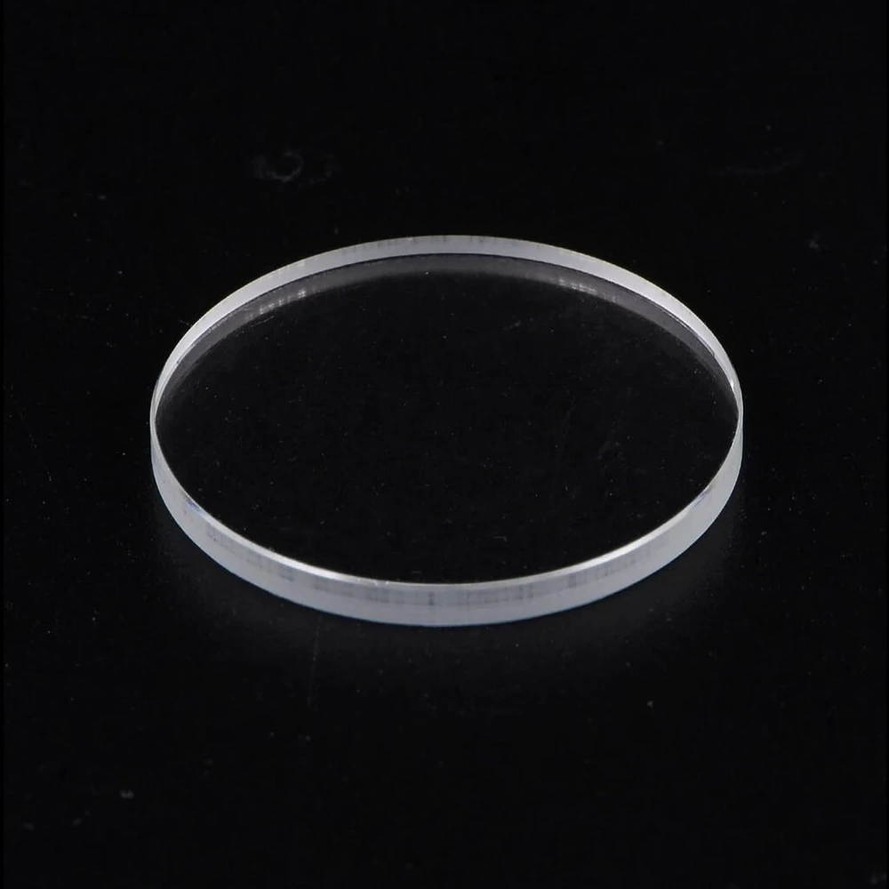 Sourcing map laikrodžio skaidrus kristalinis lęšis, 37 mm skersmens, 2,5 mm storio