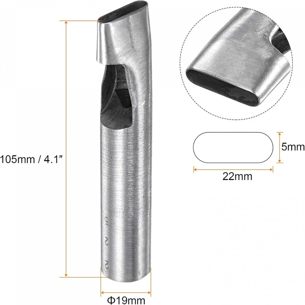 Sourcing map ovalus skylmušis 5 x 22 mm odos tuščiaviduris pjaustytuvas pailgas štampas apyrankės diržo laikrodžio dirželio odos apdirbimo darbams