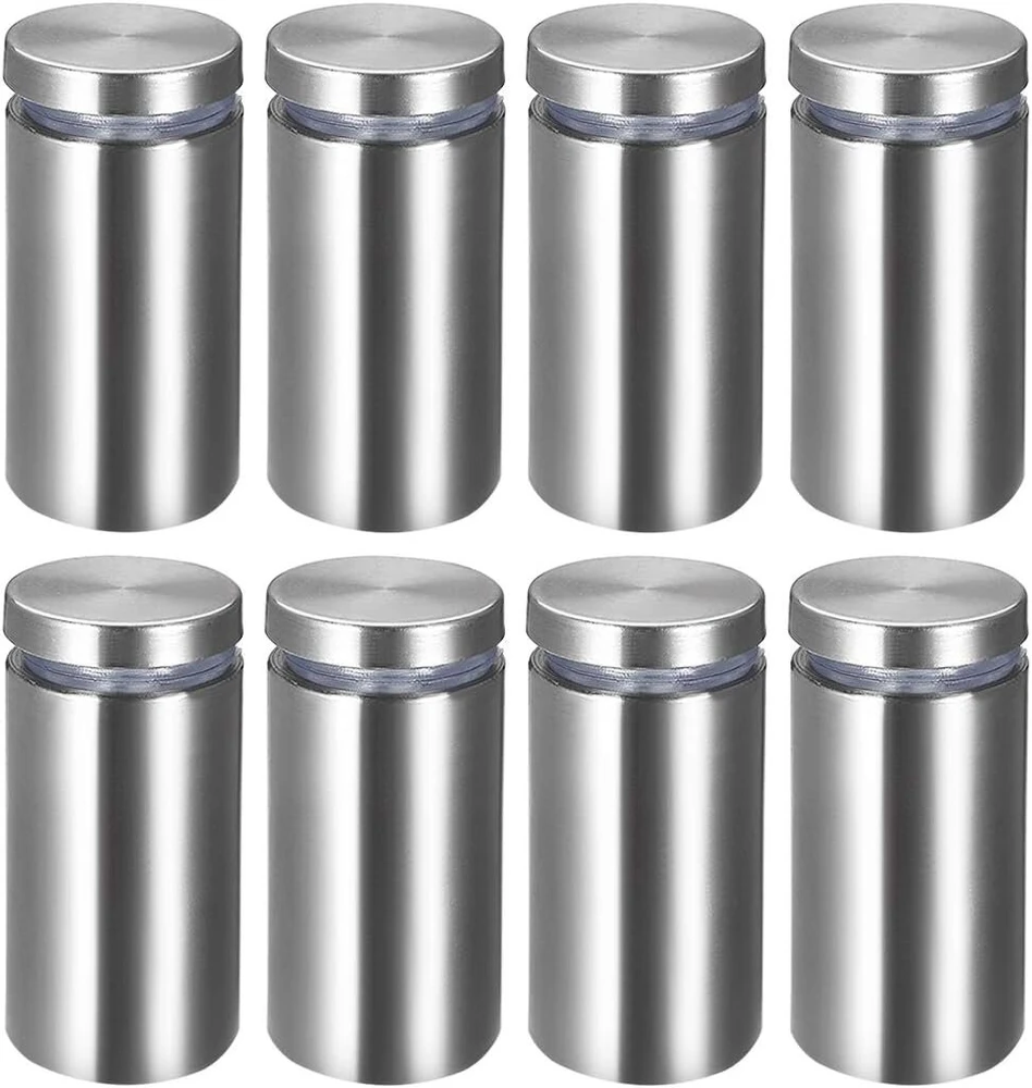 Sourcing map Pakuotė 8 varžtų sieninio laikiklio akrilo stiklo vinys 1 colio skersmens x 2 coliai (25 x 52 mm)