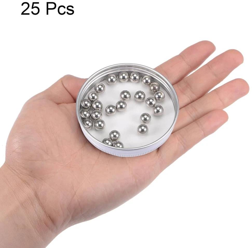 Sourcing map plieniniai guolių rutuliukai, 8 mm, 201 nerūdijantis plienas, g200 tikslumas, 25 vnt.