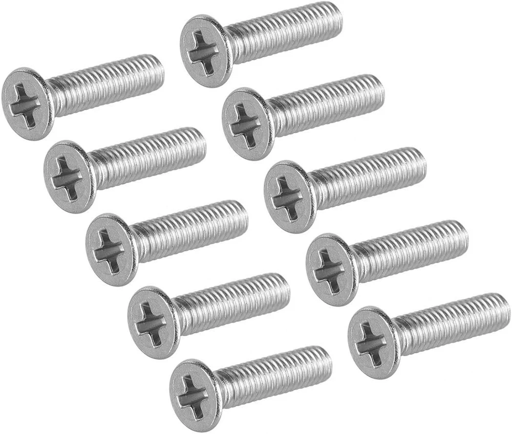 Sourcing map plokščia galvutė mašininiai varžtai phillips nerūdijančio plieno varžtai m3 x 12 mm, 50 vnt.