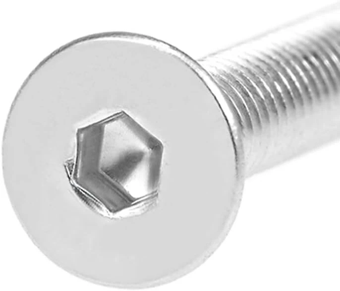 Sourcing map plokščia galvutė mašininiai varžtai šešiakampiu lizdu nerūdijančio plieno tvirtinimo varžtai m4 x 8 mm, 40 vnt.