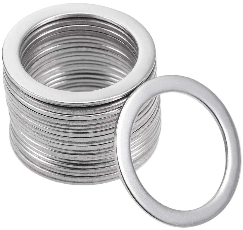 Sourcing map plokščios poveržlės varžtams 14 mm x 20 mm x 0.8 mm 304 nerūdijančio plieno, 20 vnt.