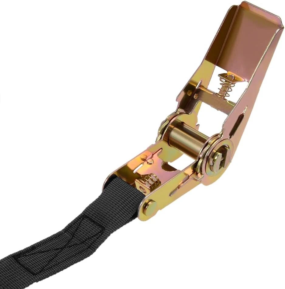 Sourcing map Ratchet Lashing Strap surišimo diržas surišimo diržas 10 m x 25 mm 250 kg keliamoji galia polipropilenas transporto kroviniams juodas 2 vnt.