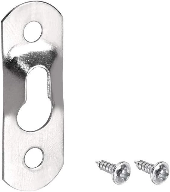 Sourcing map skylės formos pakabinimo plokštelė - vienos skylės kabliukai paveikslų rėmams su varžtais 37 mm x 13 mm, 20 vnt.