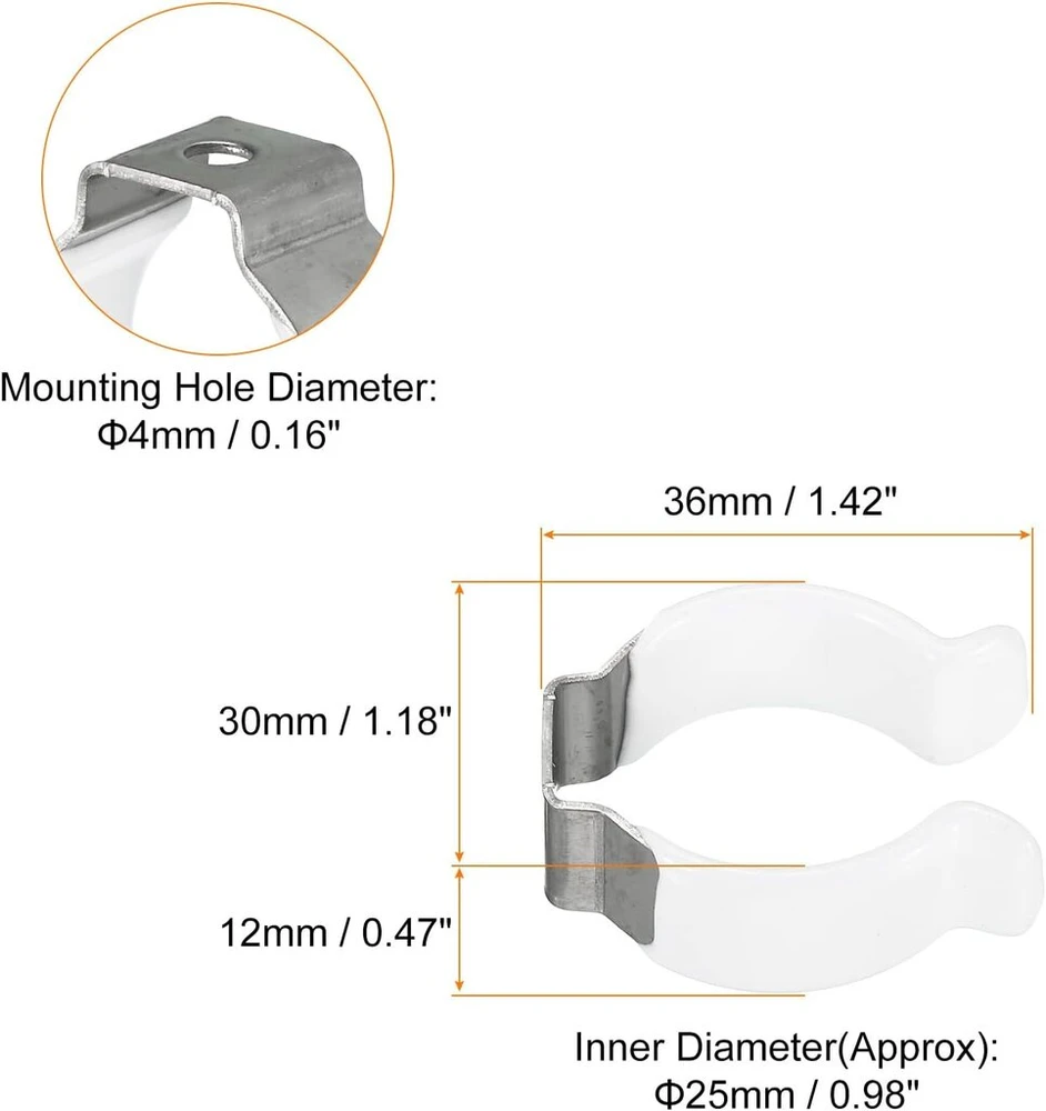 Sourcing map T10 U laikikliai 36 x 30 x 12 mm led lemputės tvirtinimo laikiklis nerūdijančio plieno vamzdžių spaustuvai