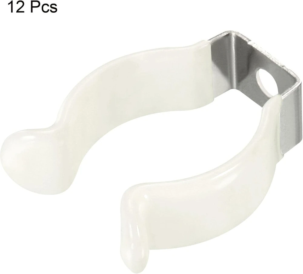 Sourcing map T8 U formos spaustukai Led juostos laikiklis Led šviestuvo juostos spaustukai tvirtinimo laikiklis Led fluorescencinės lempos tvirtinimo spaustukai, 12 vnt.