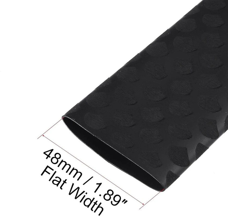 Sourcing map termoizoliacinė mova meškerės kotui, 48 mm plokščia, 1 m, susitraukimo santykis 2:1, juoda