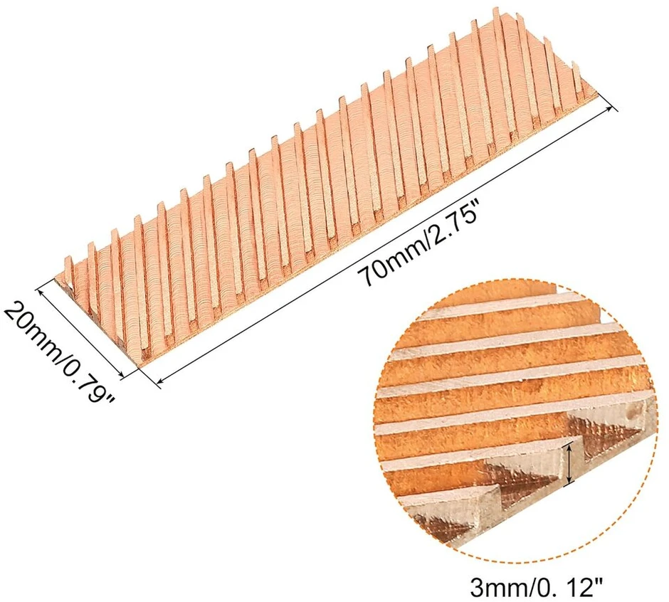 Sourcing map varinis heatsink'as su termo padėklu guminiu žiedu m.2 ssd moduliui pc 1 rinkinys 70 x 20 x 3 mm