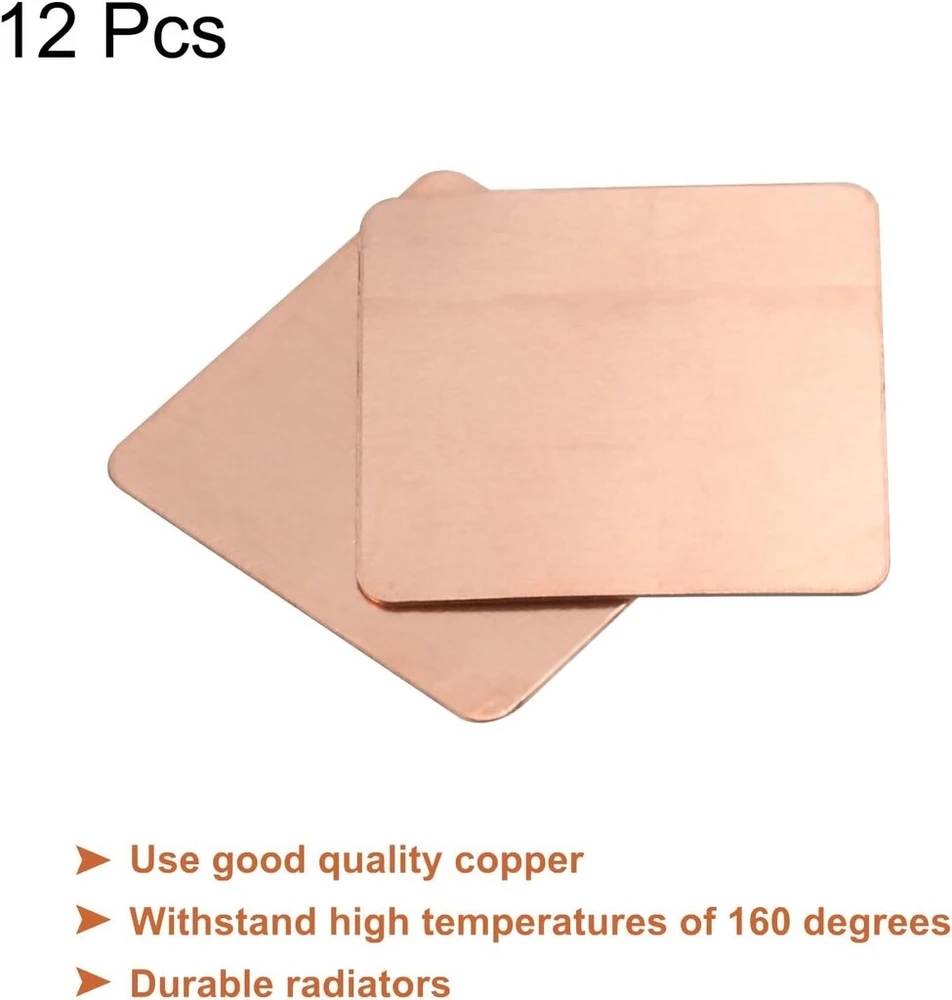 Sourcing map varinis šilumos laidumo padas, 20 mm x 20 mm x 0,3 mm, skirtas elektroninių lustų aušinimui, 12 vnt.
