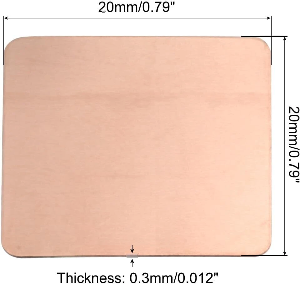 Sourcing map varinis šilumos laidumo padas, 20 mm x 20 mm x 0,3 mm, skirtas elektroninių lustų aušinimui, 12 vnt.