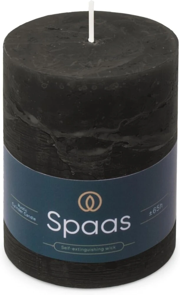 Spaas Rustic žvakė-stulpelis 80/110 mm, 65 vnt., juoda