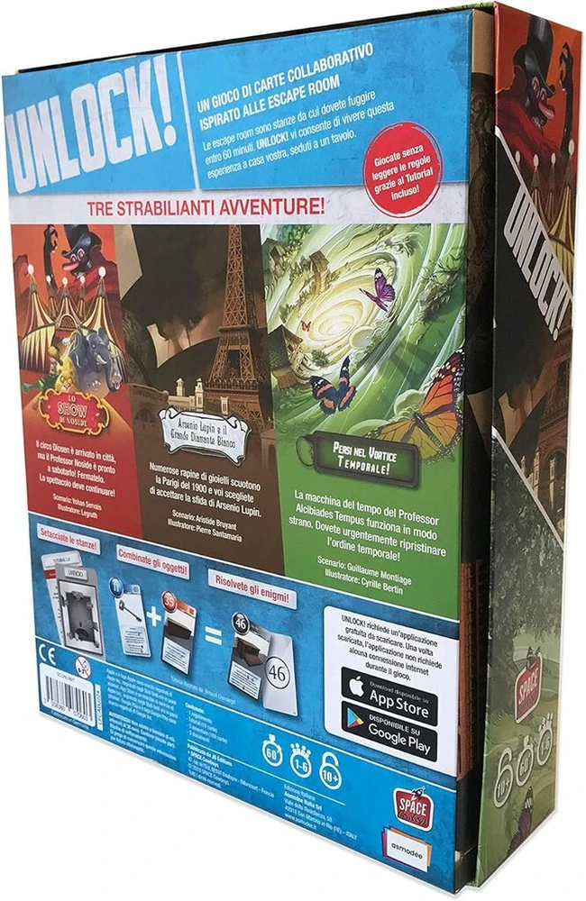 Space Cowboys Asmodee Italia - Unlock Timeless Adventures pabėgimo kambario stalo žaidimo leidimas 100% pagamintas Italijoje, spalvotas 8985