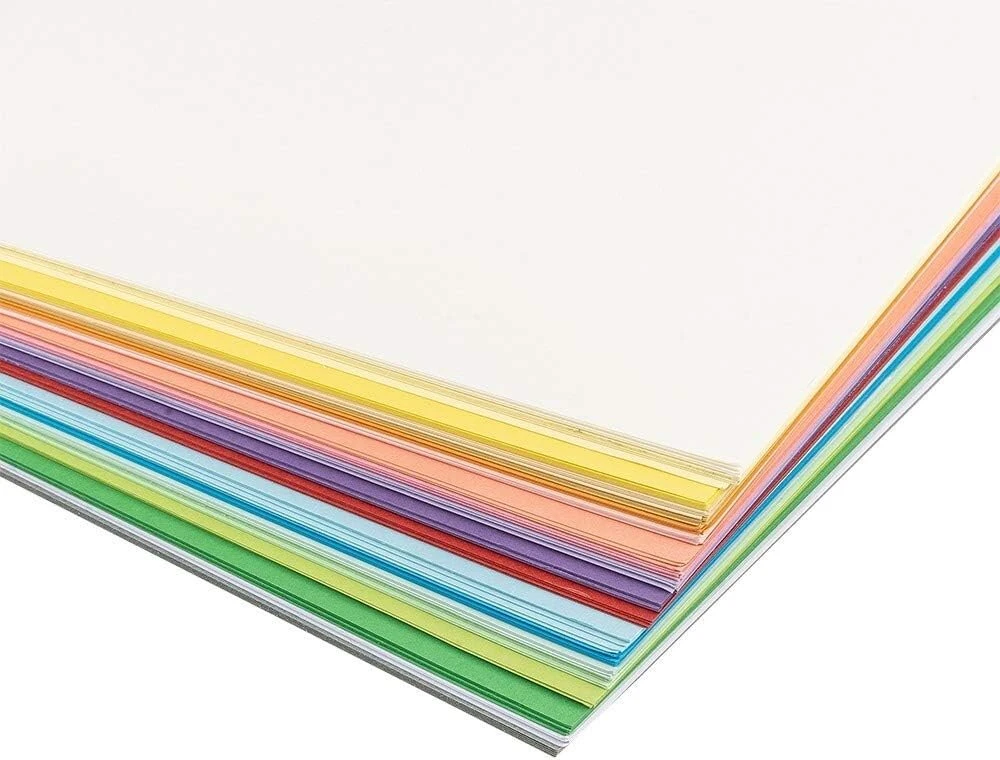 Spalvotas kartonas A4, 220 g/m², 100 lapų, 20 spalvų