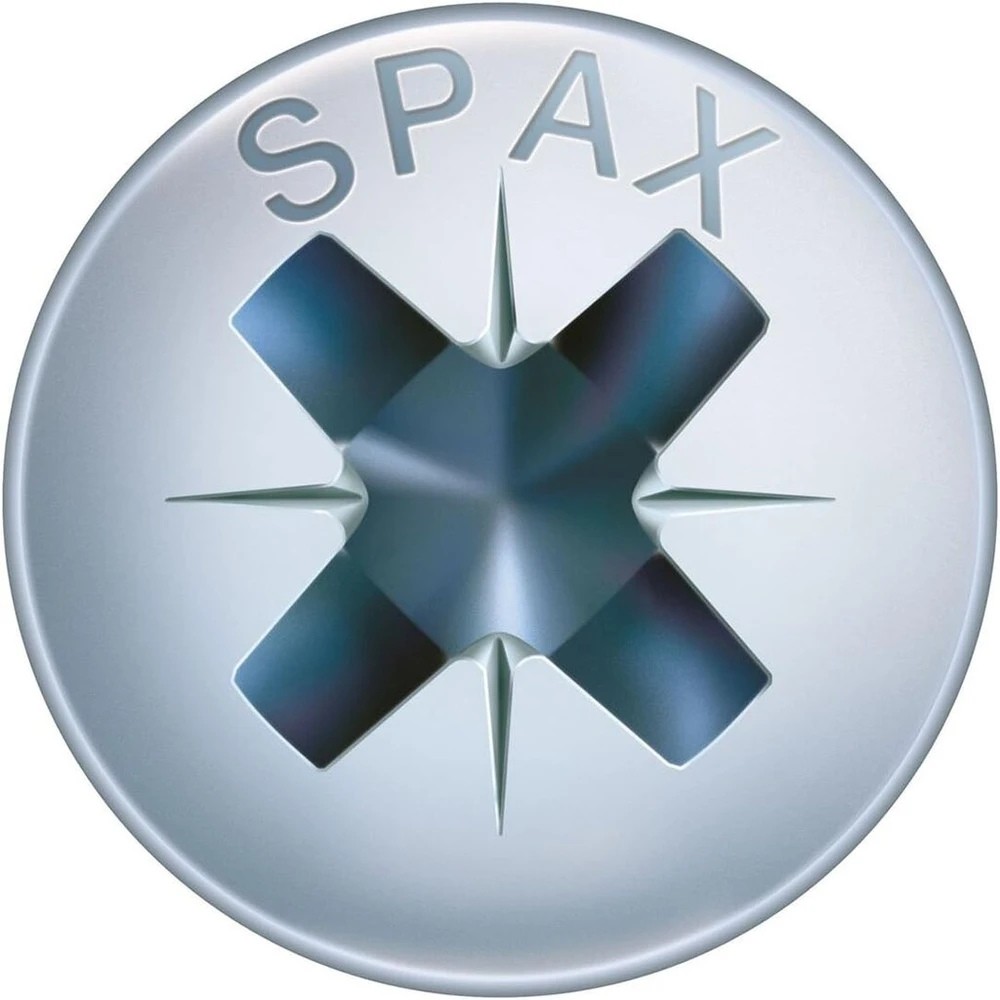 Spax universalus sraigtas, 3.5 x 20 mm, pakuotė 1000 vnt., Phillips Z2, įleistinė galvutė, pilnai sriegtas, 4cut, Wirox A3j, blankiai galvanizuotas, 0241010350205