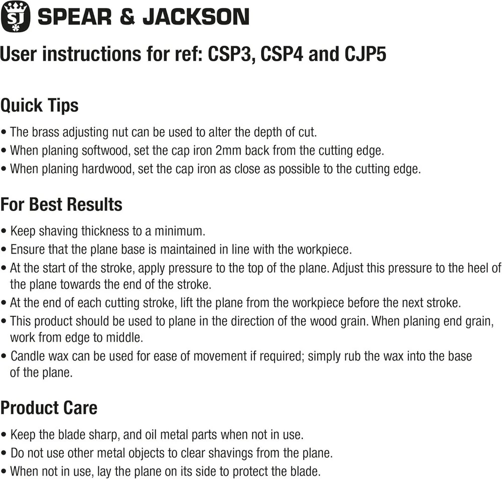 Spear & Jackson Cjp5blade atsarginis peilis obliaus No.5