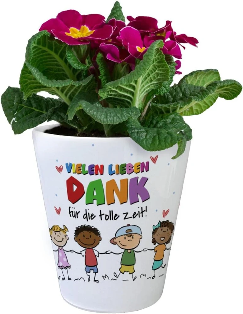 Speecheese Danke für die tolle Zeit gėlių vazonas A spalvingas augalų vazonas pedagogui Gėlių vazonas su vaikų motyvu Padėkos mokytojui sodintuvas Darželio moterims Padėkos sodo atsisveikinimas