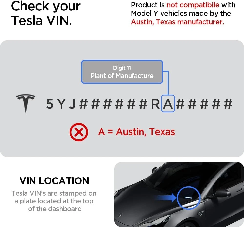 Spigen Tesla Model Y (~2024) ir Model 3 (2021-2023) dėžutė daiktams po ekranu, planšetinio kompiuterio laikiklis, skirta Tesla Model Y ir 3 priedams