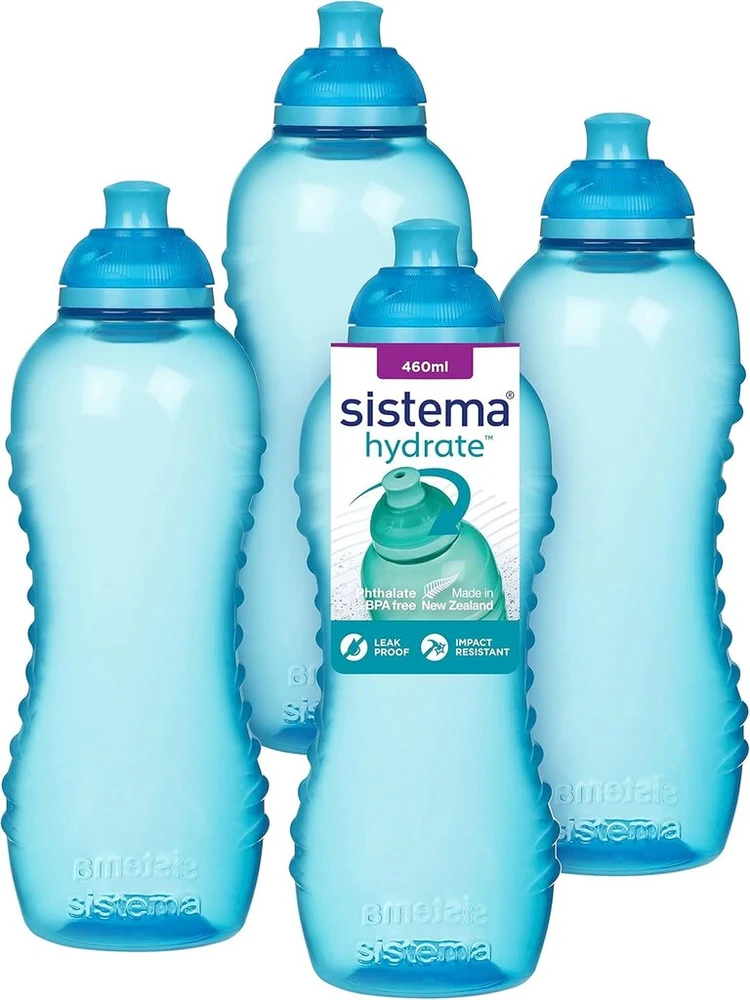 Sportinis buteliukas Twist 'n' Sip, 460 ml, 4 vnt., mėlynas