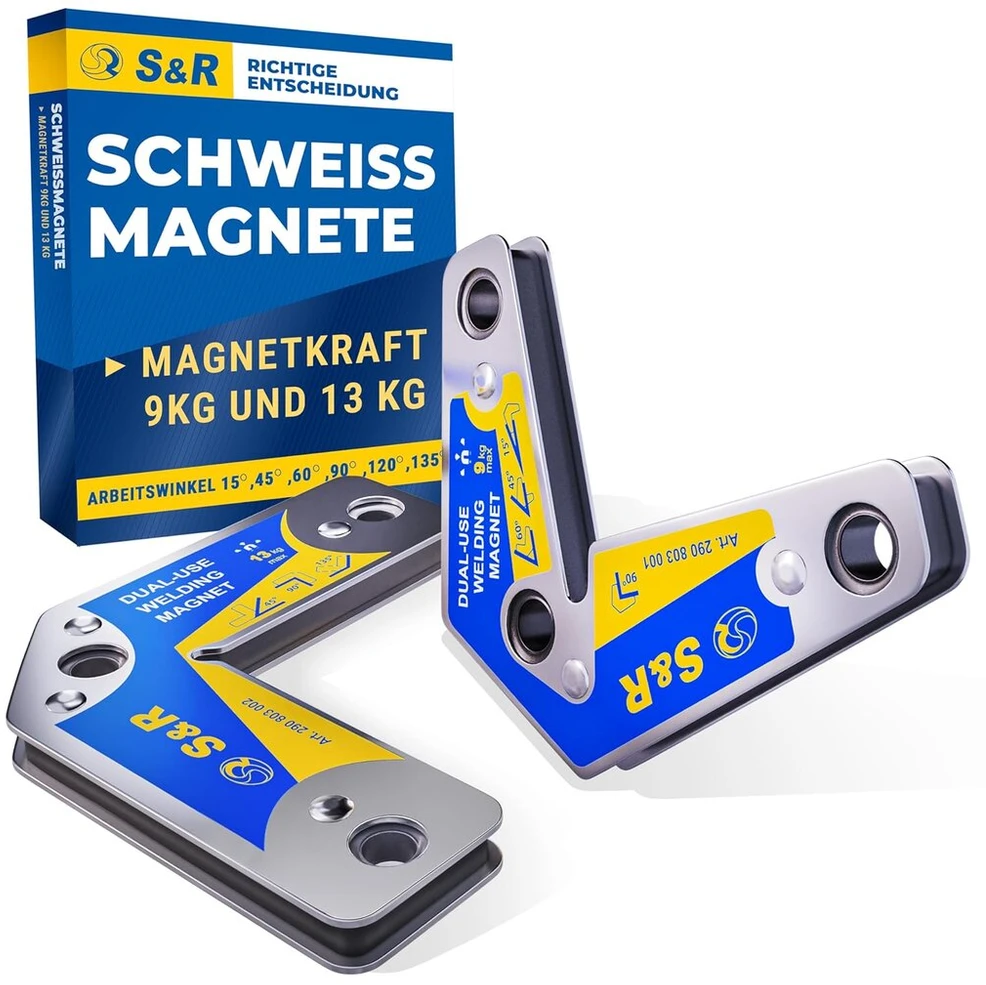 S&r Suvirinimo magnetų rinkinys iš 2 kampų 15° 45° 60° 90° 120° 135° 165° montavimo pagalba suvirinimo kampinis magnetas su didele laikymo jėga
