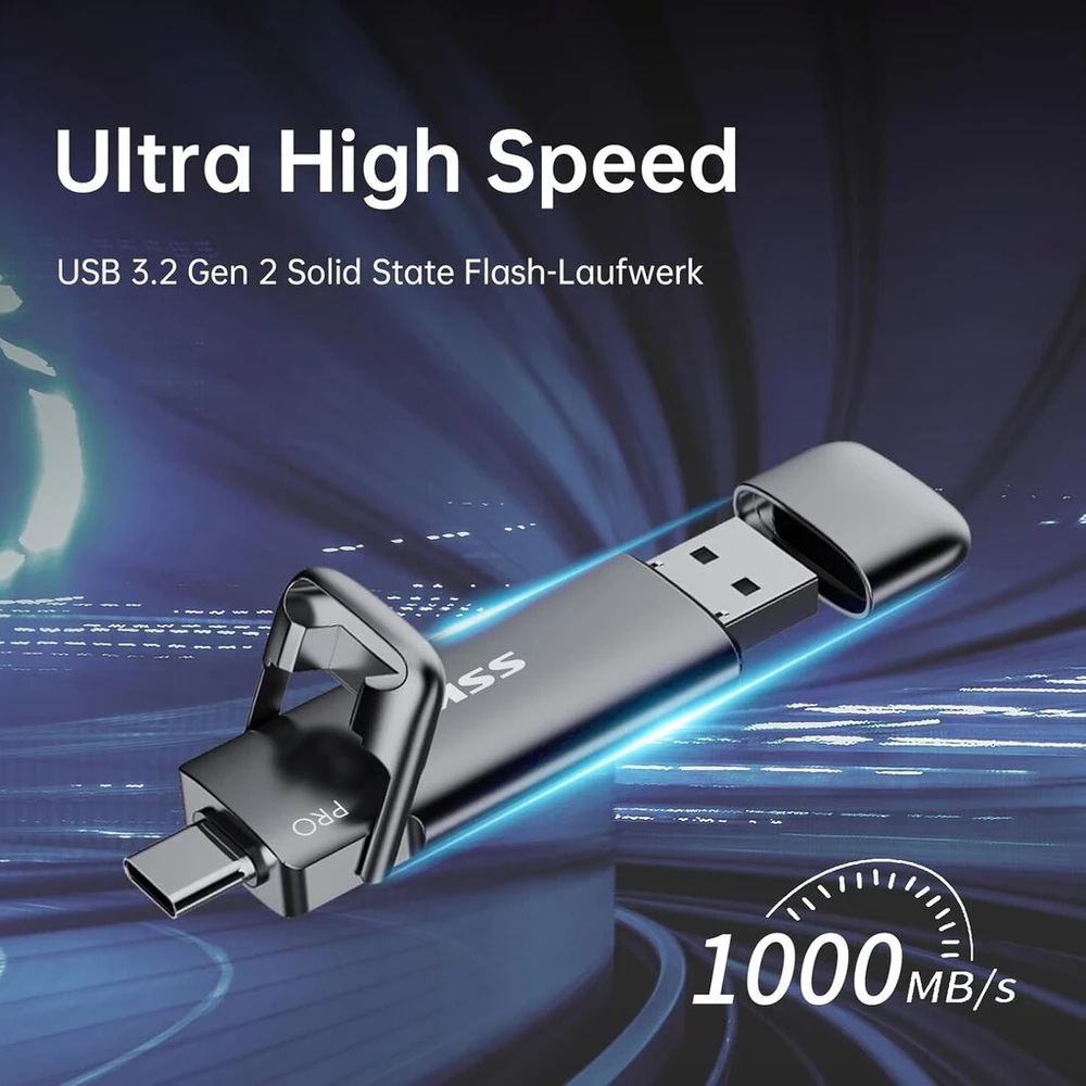 Ssk išorinis usb c ssd 512 gb išorinis kietasis diskas, iki 1000 mb/s, greitas usb atmintukas, dvigubas usb c + usb a usb atmintukas 3.2 gen2 atminties kortelė, skirta iphone 15/ps4/android telefonui/planšetiniam kompiuteriui/windows/mac