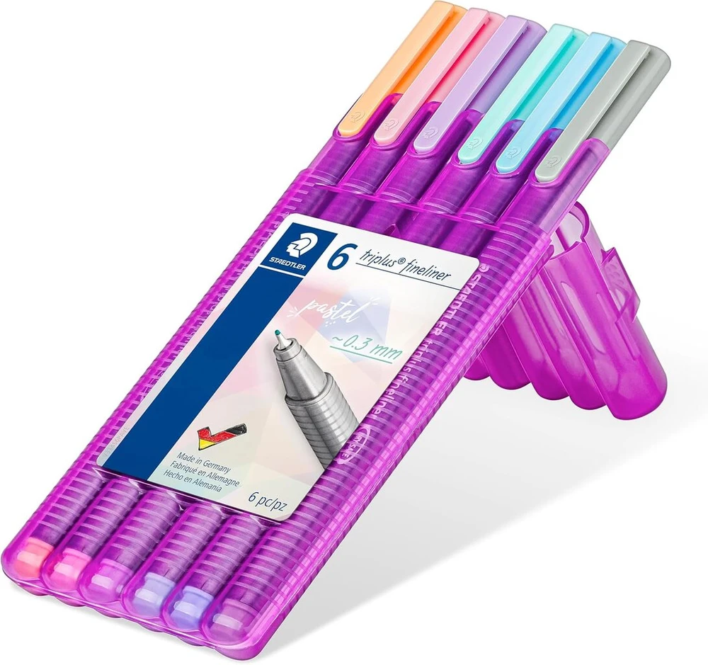 Staedtler Triplus Fineliner Triplus, ergonomiška trikampė forma, itin plona linija, apytiksliai 0,3 mm, aukštos kokybės